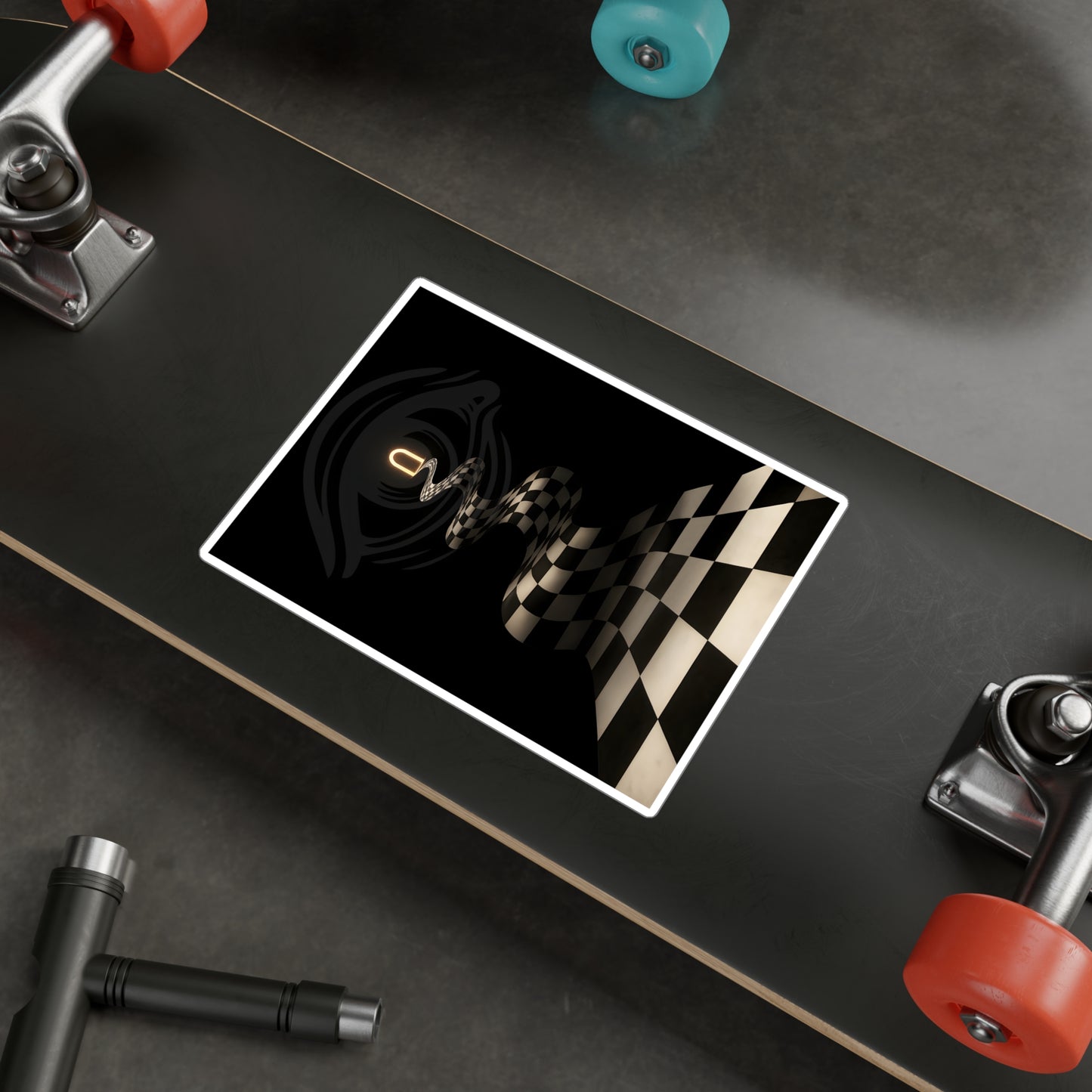 Chequered Path — Vinyl Sticker
