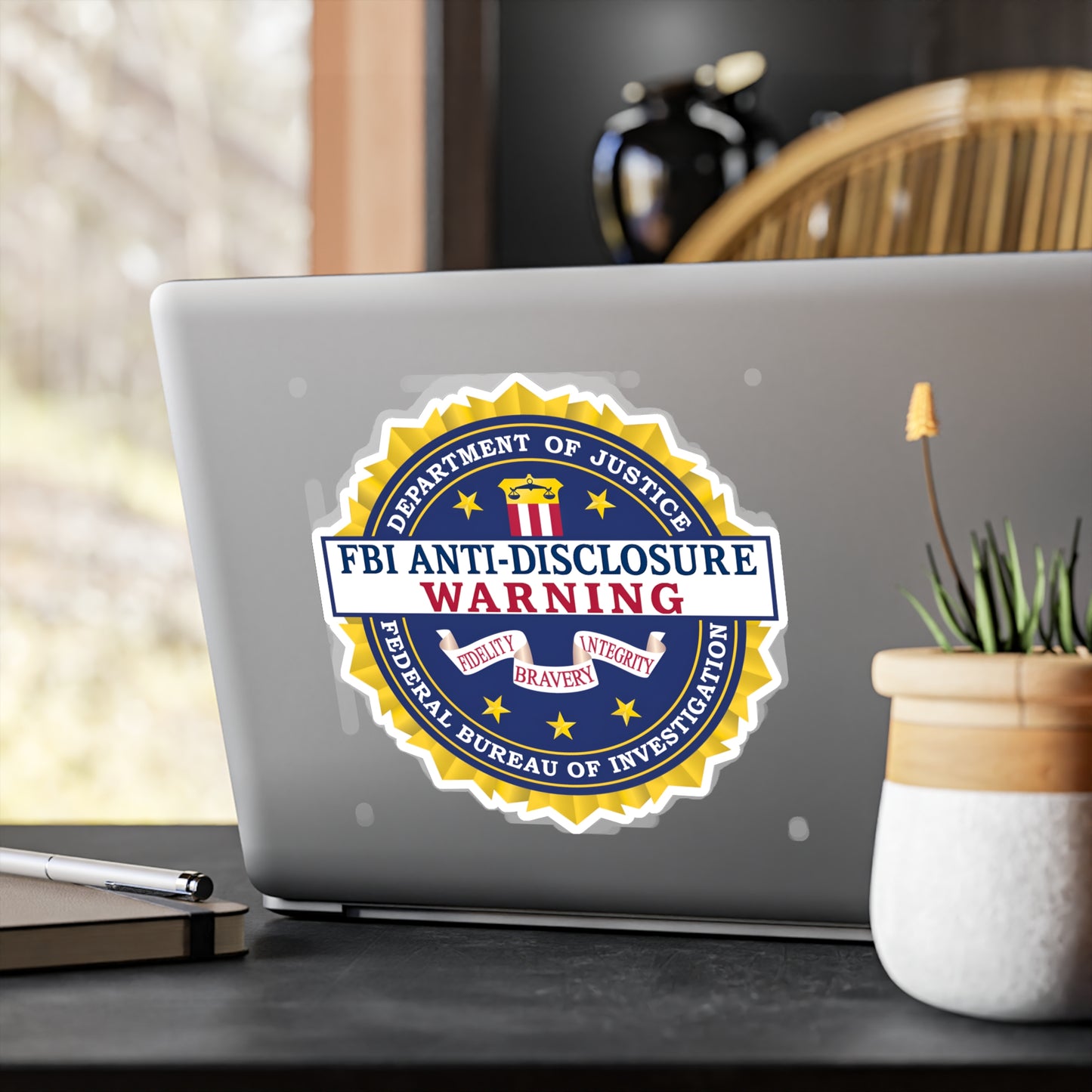 FBI WARNING (Shield) — Vinyl Sticker