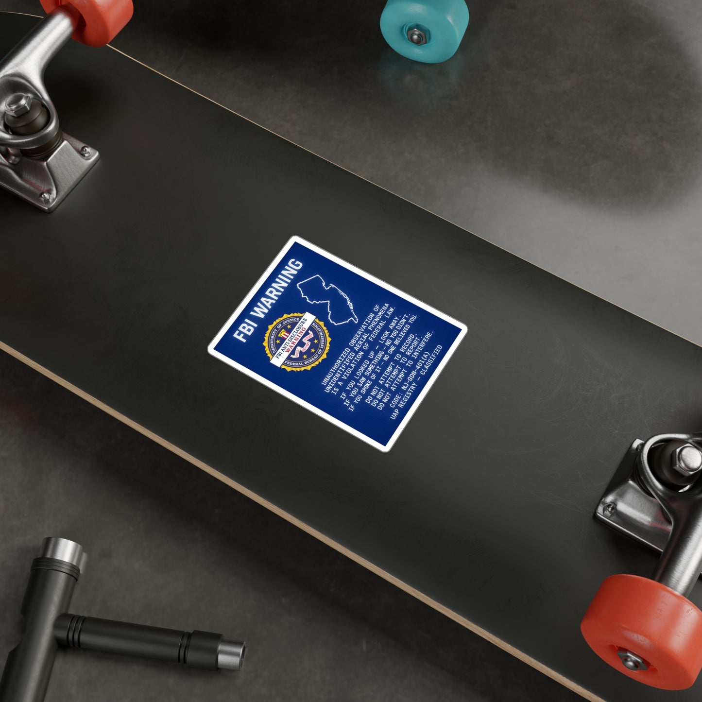 FBI WARNING (NJ Edition) — Vinyl Sticker