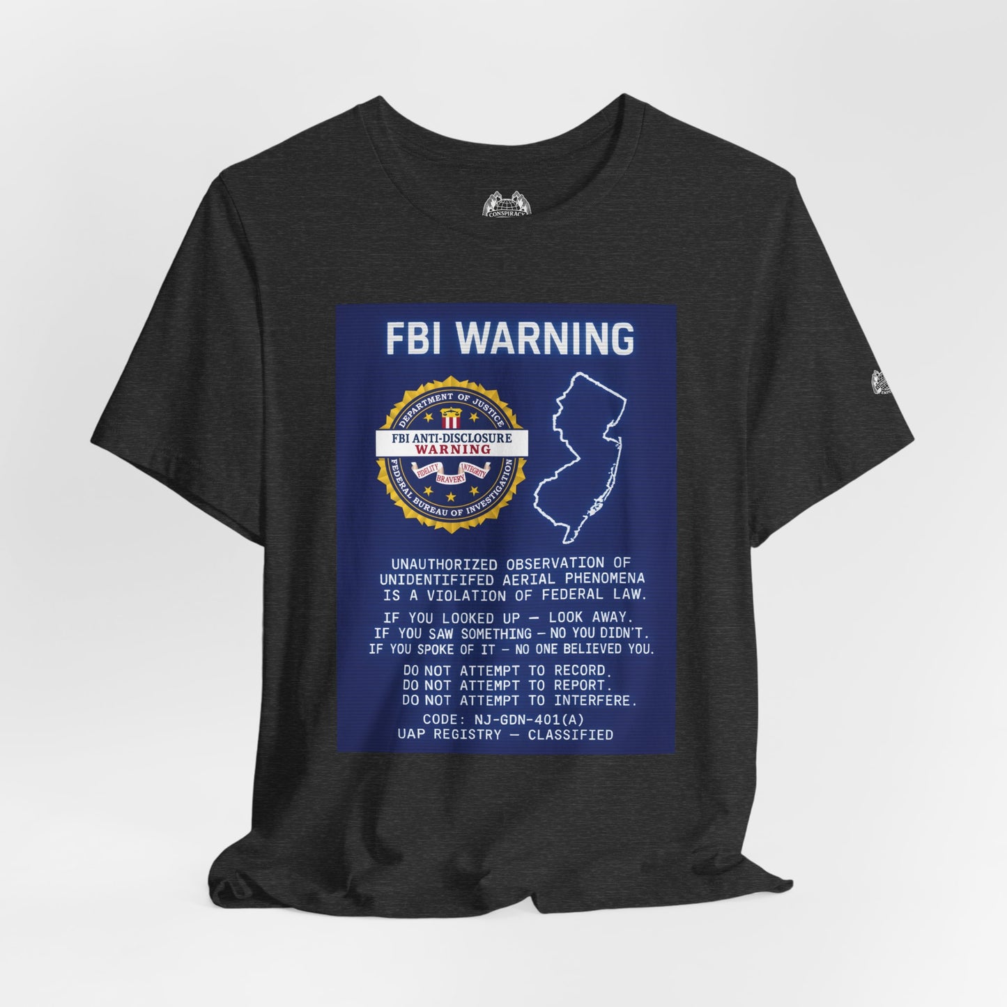FBI WARNING (NJ EDITION) — Standard Issue Tee
