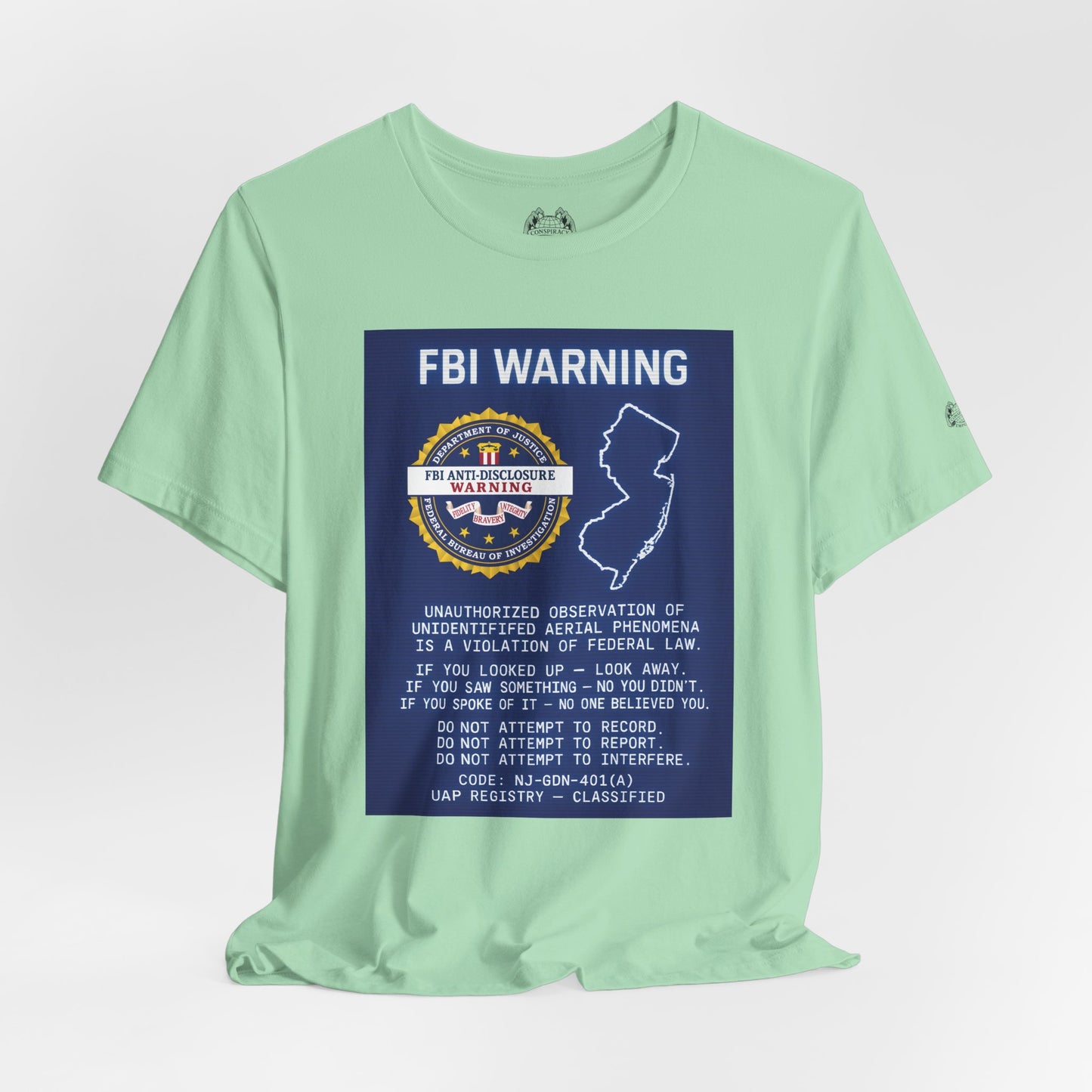 FBI WARNING (NJ EDITION) — Standard Issue Tee