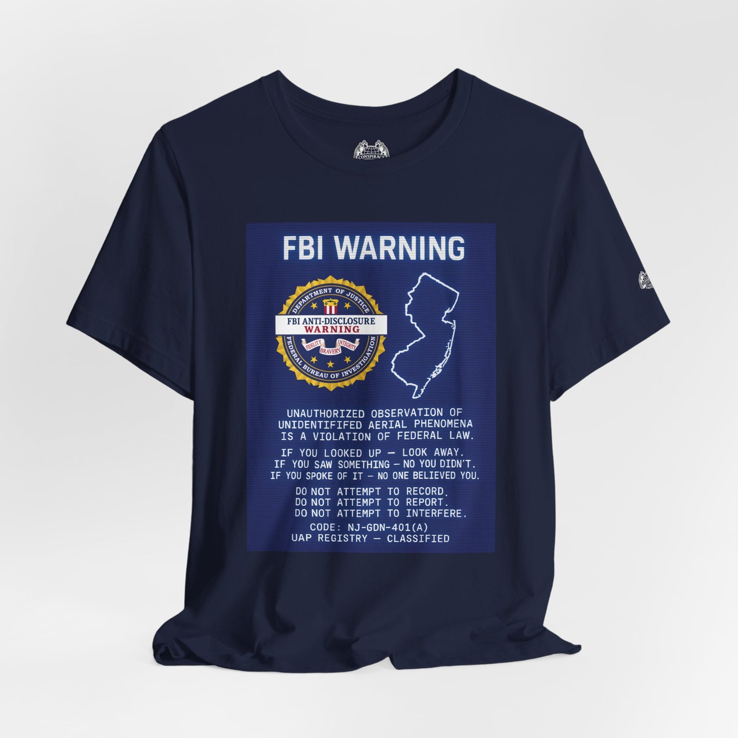 FBI WARNING (NJ EDITION) — Standard Issue Tee