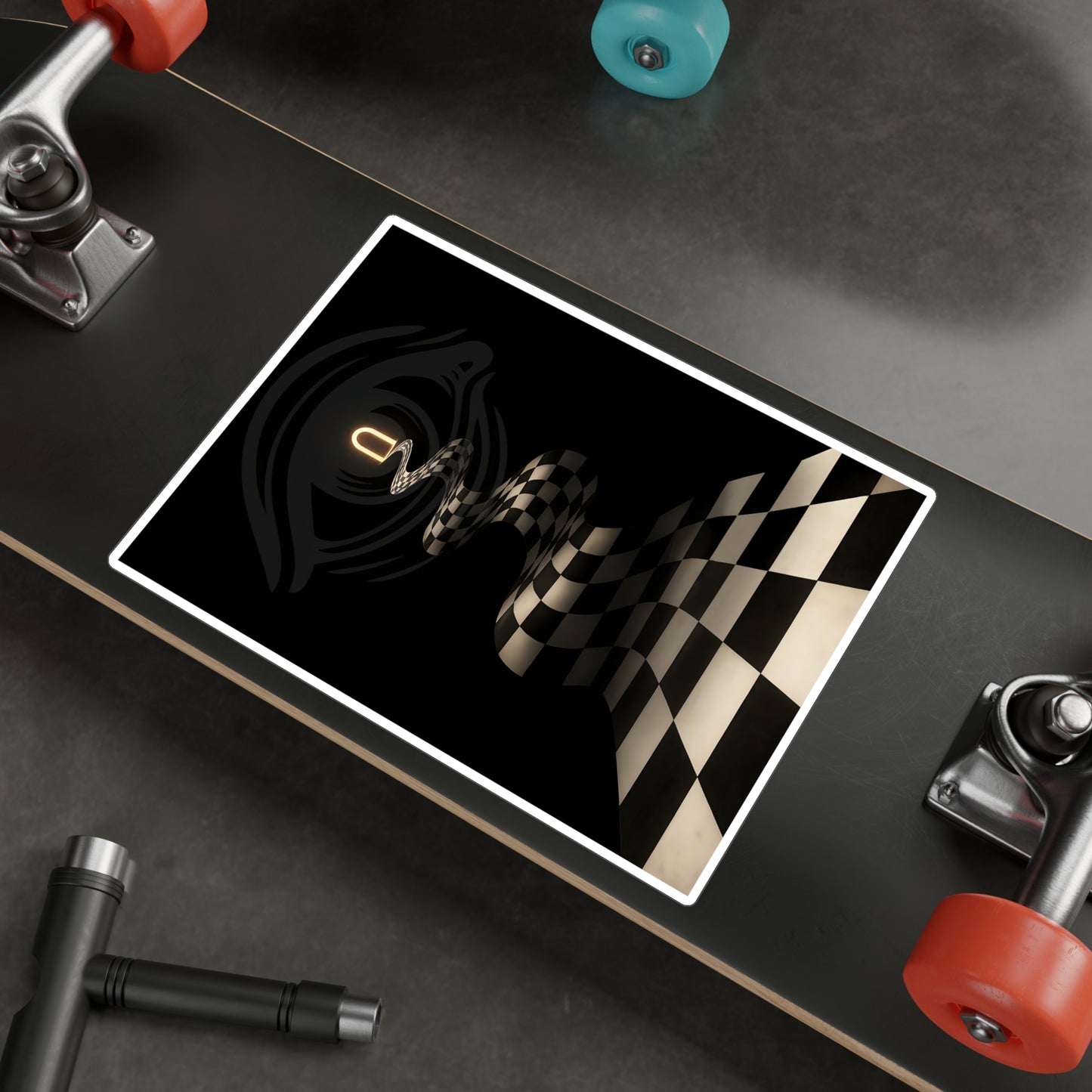 Chequered Path — Vinyl Sticker