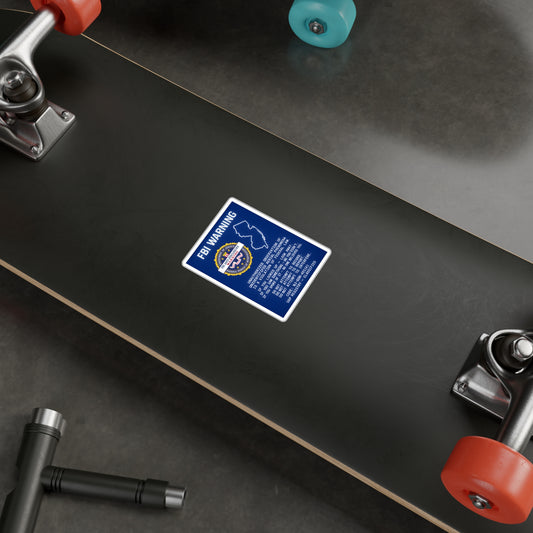 FBI WARNING (NJ Edition) — Vinyl Sticker