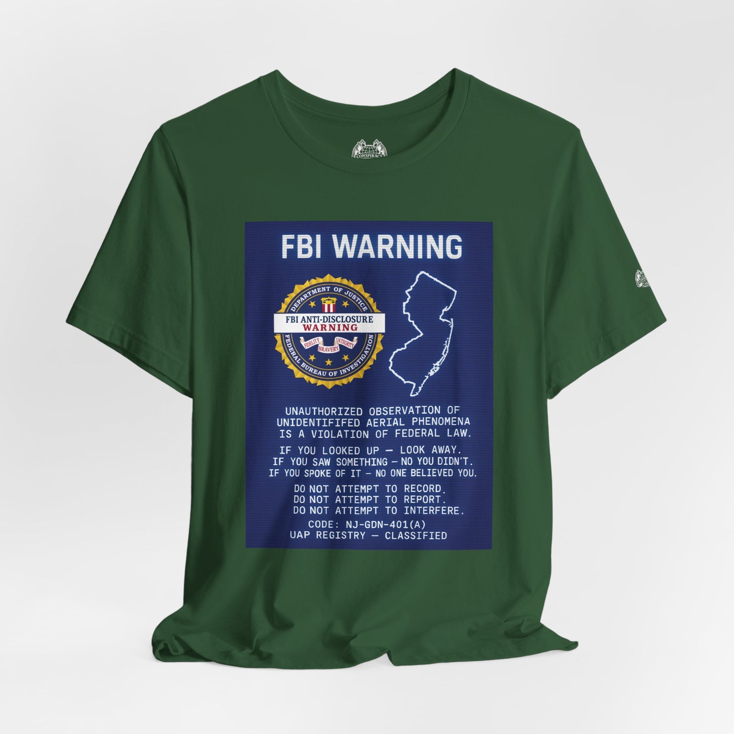FBI WARNING (NJ EDITION) — Standard Issue Tee